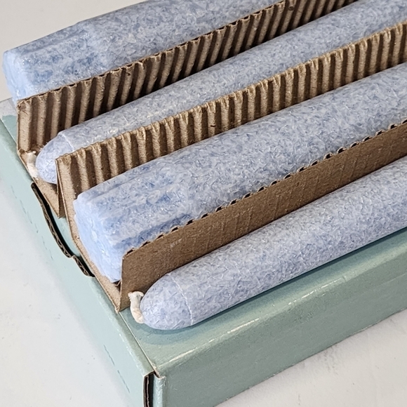 NEW Partylite 10" taper candles ice blue crackle P07614 - Picture 6 of 6